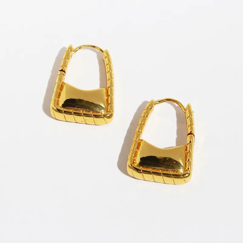 1 Pair Casual Simple Style U Shape Plating Brass 24K Gold Plated Earrings