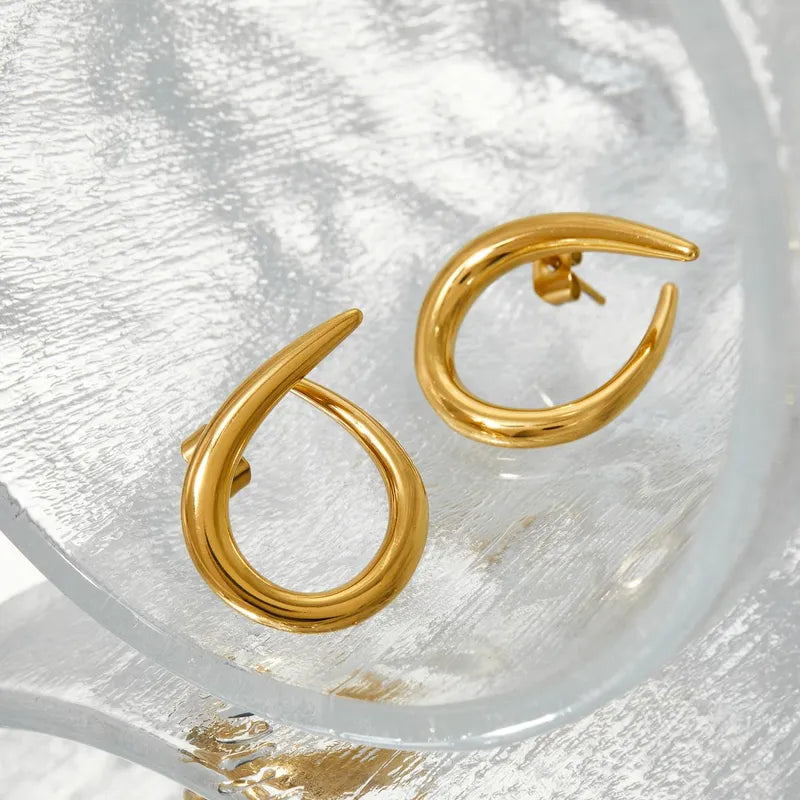 1 Pair Casual Solid Color Plating 316 Stainless Steel 16K Gold Plated White Gold Plated Gold Plated Ear Studs