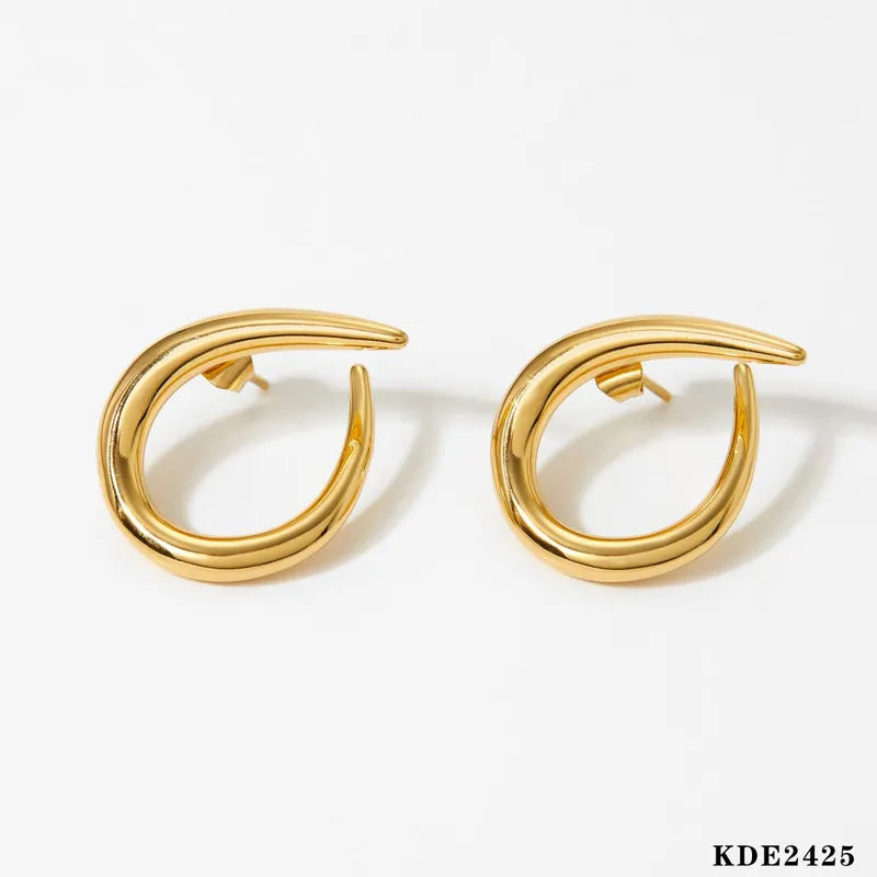 1 Pair Casual Solid Color Plating 316 Stainless Steel 16K Gold Plated White Gold Plated Gold Plated Ear Studs