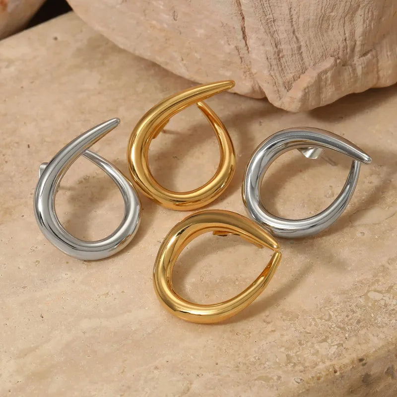 1 Pair Casual Solid Color Plating 316 Stainless Steel 16K Gold Plated White Gold Plated Gold Plated Ear Studs