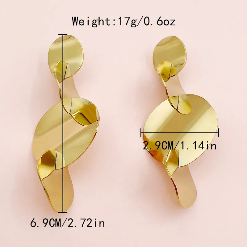 1 Pair Casual Tropical Classic Style Round Patchwork Plating Three-dimensional 304 Stainless Steel Gold Plated Drop Earrings