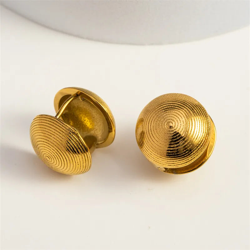 1 Pair Casual Vintage Style Commute Geometric Inlay 304 Stainless Steel Rhinestones 18K Gold Plated Earrings