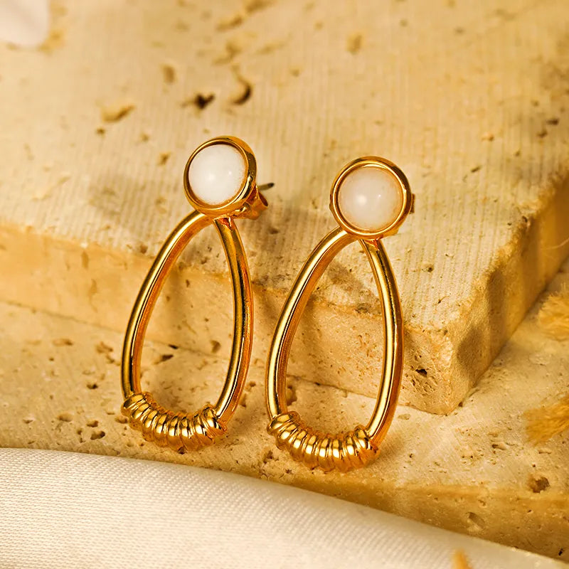 1 Pair Casual Vintage Style Simple Style Geometric 304 Stainless Steel Drop Earrings