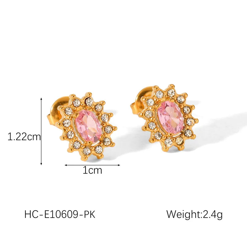 1 Pair Chinoiserie Classic Style IG Style Flower 304 Stainless Steel Titanium Steel 18K Gold Plated Ear Studs