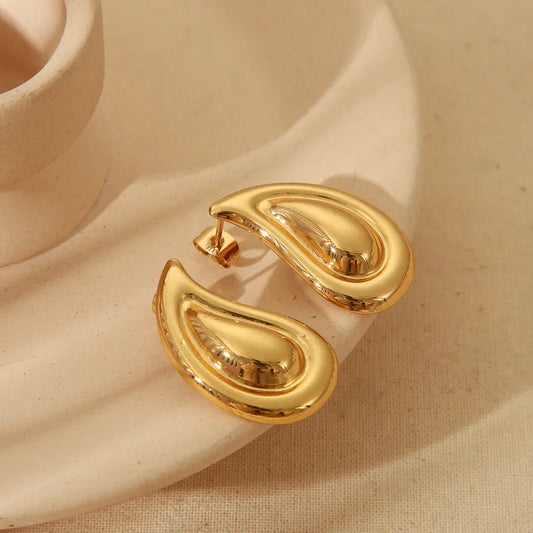 1 Pair Classical Simple Style Heart Shape Solid Color 304 Stainless Steel 18K Gold Plated Ear Studs