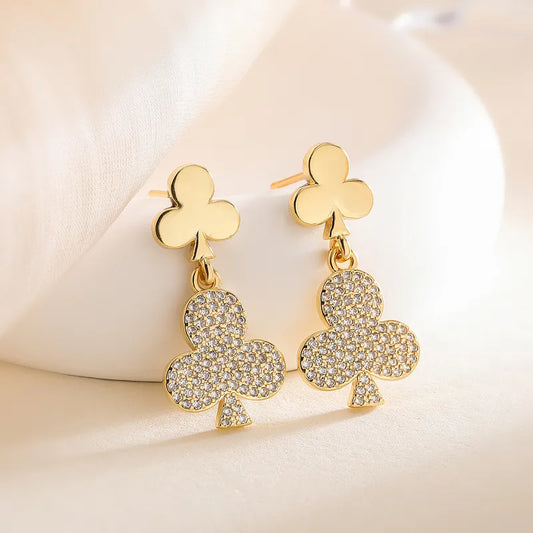 1 Pair Cute Heart Shape Copper Drop Earrings