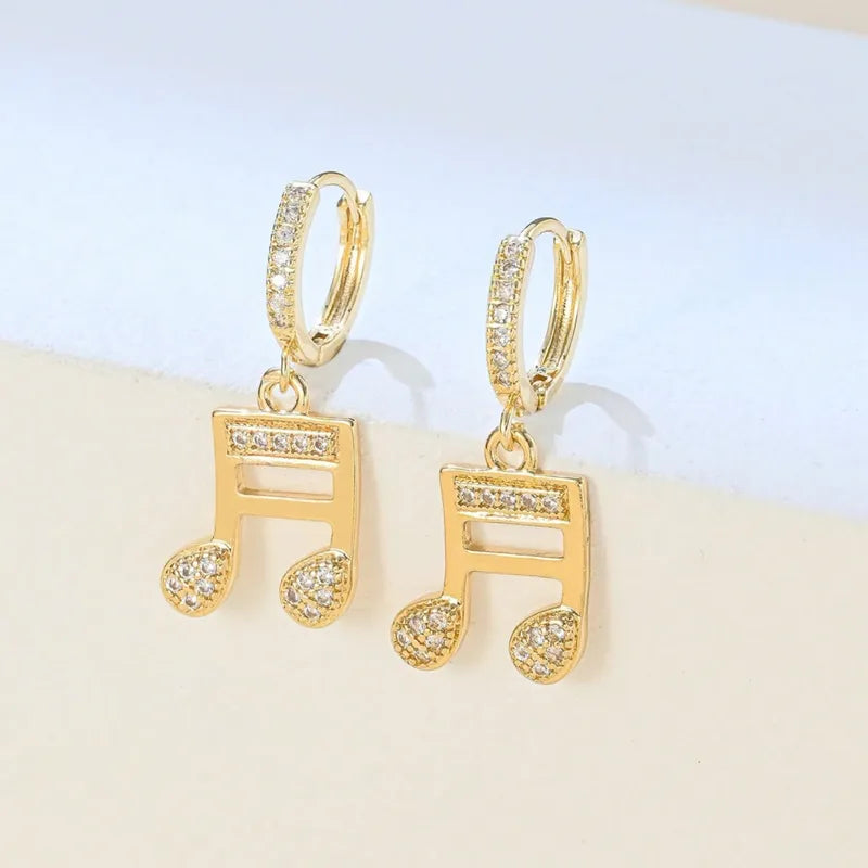 1 Pair Cute Queen Wedding Notes Copper Earrings