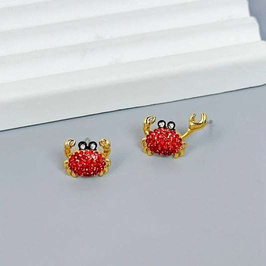 1 Pair Cute Simple Style Crab Plating Copper Ear Studs