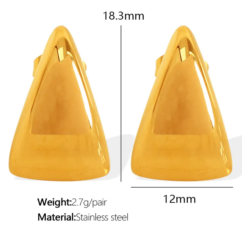 1 Pair Elegant Classic Style Triangle Polishing Plating 304 Stainless Steel 18K Gold Plated Ear Studs