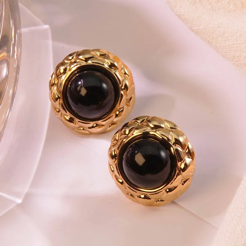 1 Pair Elegant Glam Classic Style Geometric 304 Stainless Steel Imitation Gold Ear Studs