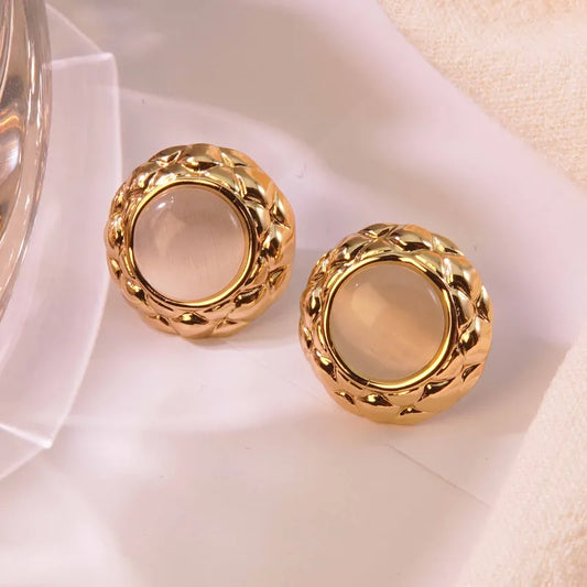 1 Pair Elegant Glam Classic Style Geometric 304 Stainless Steel Imitation Gold Ear Studs