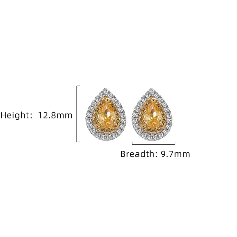 1 Pair Elegant Glam Water Droplets Plating Inlay Sterling Silver Zircon White Gold Plated Ear Studs