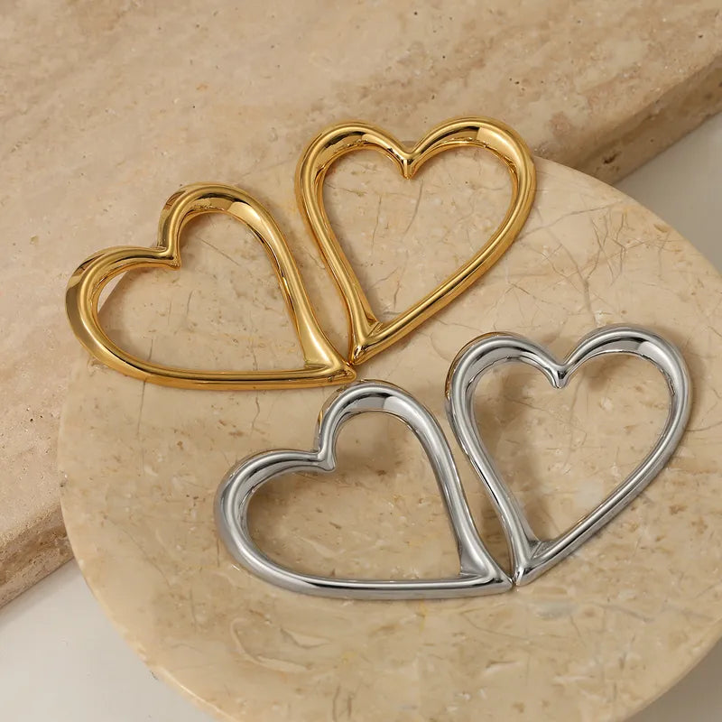 1 Pair Elegant Heart Shape 304 Stainless Steel 14K Gold Plated White Gold Plated Gold Plated Ear Studs