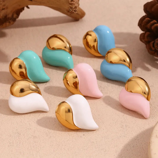 1 Pair Elegant Lady Streetwear Heart Shape Plating 304 Stainless Steel Ear Studs