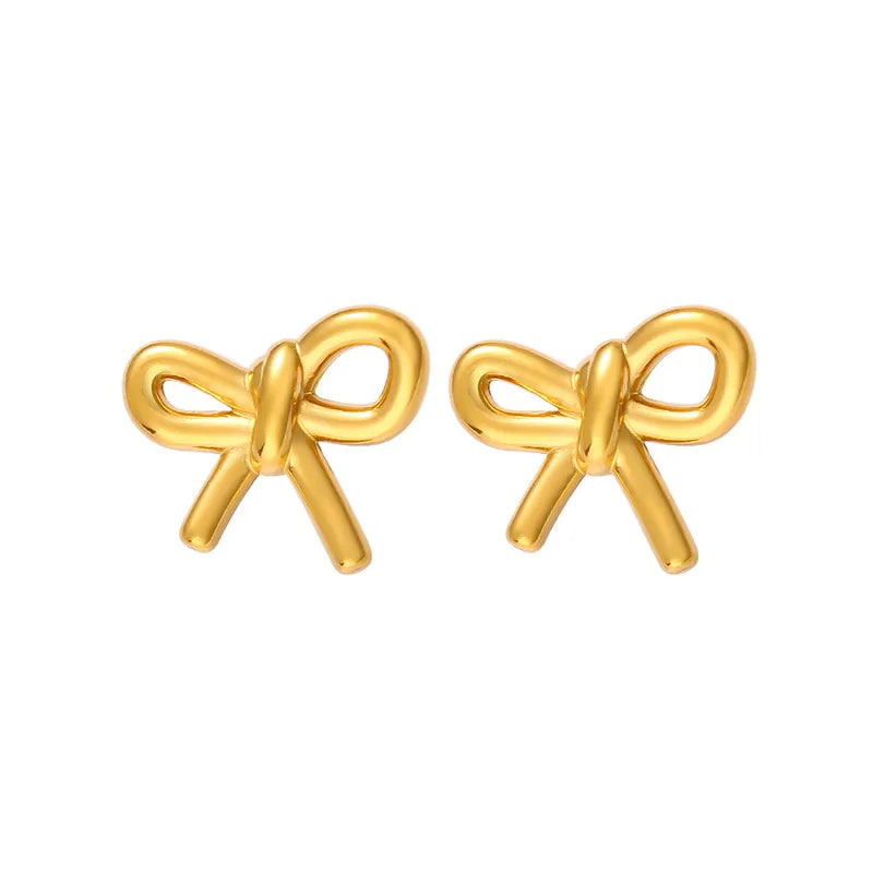 1 Pair Elegant Lady Vacation Bow Knot 304 Stainless Steel 316 Stainless Steel 18K Gold Plated Ear Studs