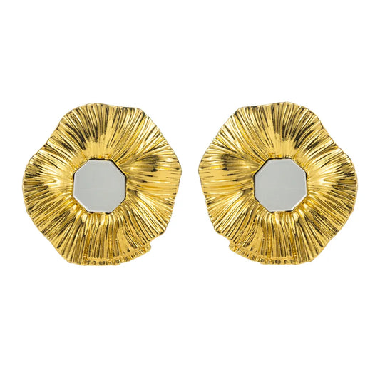 1 Pair Elegant Luxurious Irregular Plating Alloy Zinc Alloy Gold Plated Ear Studs