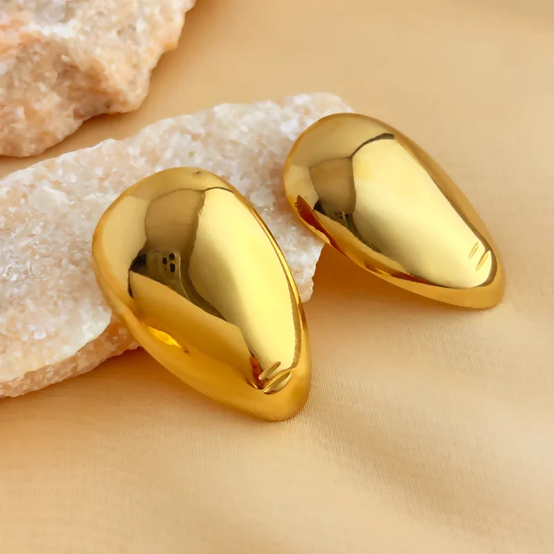 1 Pair Elegant Luxurious Simple Style Geometric Plating 304 Stainless Steel 18K Gold Plated Ear Studs