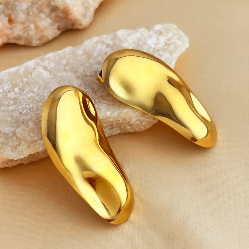 1 Pair Elegant Luxurious Simple Style Geometric Plating 304 Stainless Steel 18K Gold Plated Ear Studs