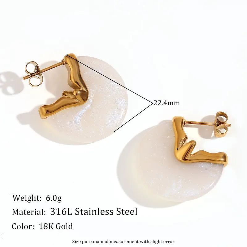 1 Pair Elegant Modern Style Geometric Plating 316L Stainless Steel Drop Earrings Earrings Ear Studs