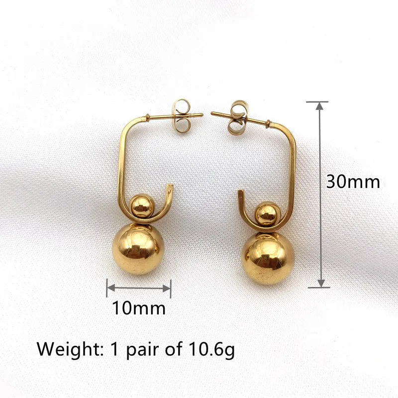 1 Pair Elegant Retro Simple Style Geometric 304 Stainless Steel 18K Gold Plated Ear Studs