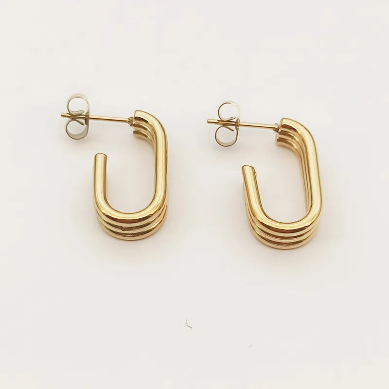 1 Pair Elegant Simple Style Commute Geometric 304 Stainless Steel Ear Studs