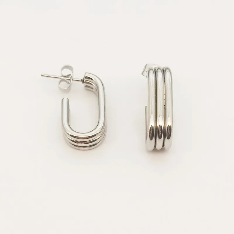 1 Pair Elegant Simple Style Commute Geometric 304 Stainless Steel Ear Studs