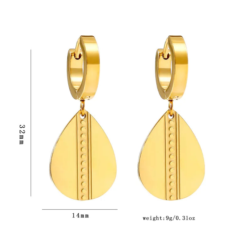 1 Pair Elegant Simple Style Commute Geometric 316 Stainless Steel 18K Gold Plated Drop Earrings