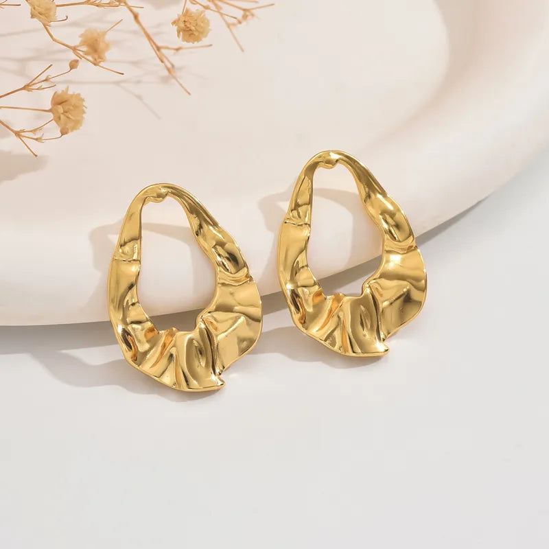 1 Pair Elegant Simple Style Geometric 304 Stainless Steel Imitation Gold Ear Studs