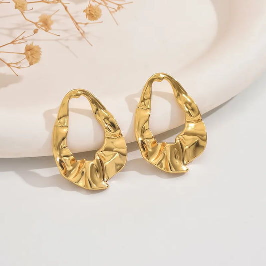 1 Pair Elegant Simple Style Geometric 304 Stainless Steel Imitation Gold Ear Studs