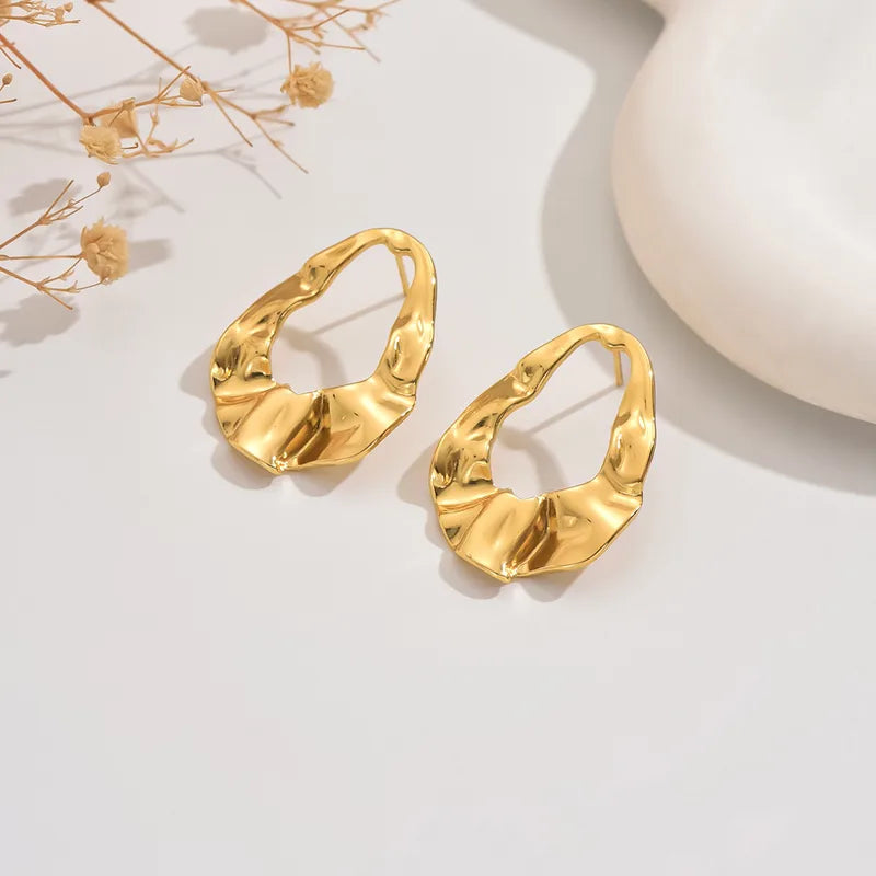 1 Pair Elegant Simple Style Geometric 304 Stainless Steel Imitation Gold Ear Studs