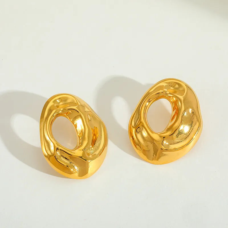 1 Pair Elegant Simple Style Irregular Geometric 304 Stainless Steel 18K Gold Plated Ear Studs