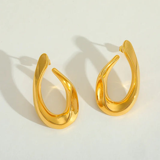 1 Pair Elegant Simple Style Irregular Geometric 304 Stainless Steel 18K Gold Plated Ear Studs