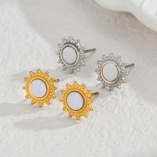 1 Pair Elegant Simple Style Sun Flower 304 Stainless Steel 18K Gold Plated Ear Studs