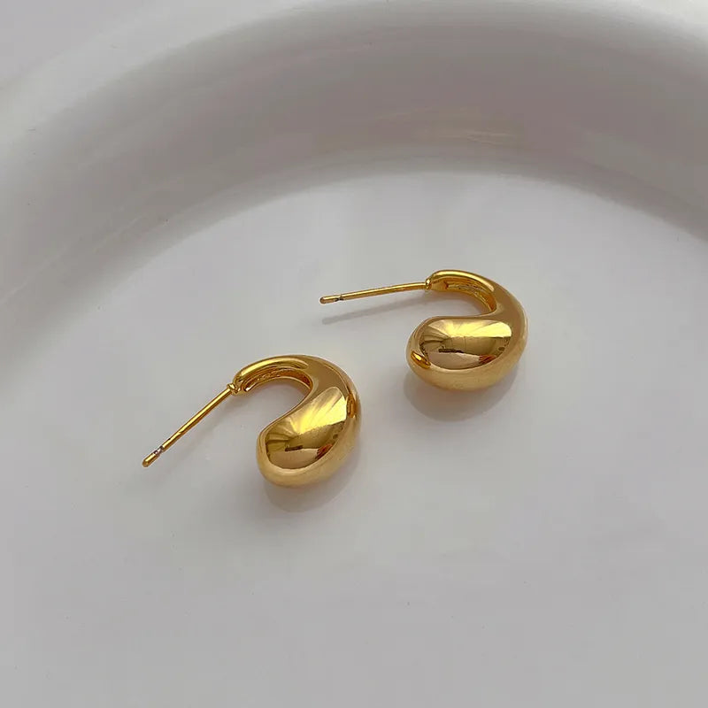 1 Pair Elegant Streetwear Commute Geometric Copper Gold Plated Silver Plated Earrings