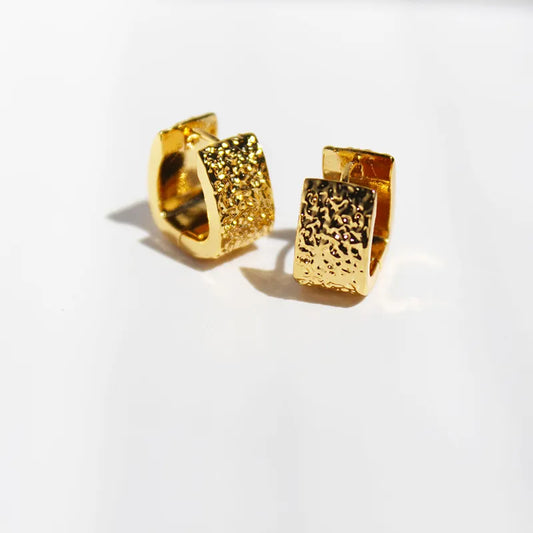 1 Pair Elegant Streetwear Geometric Solid Color Brass 24K Gold Plated Earrings