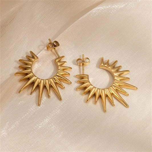 1 Pair Exaggerated Simple Style C Shape 304 Stainless Steel 18K Gold Plated Ear Studs