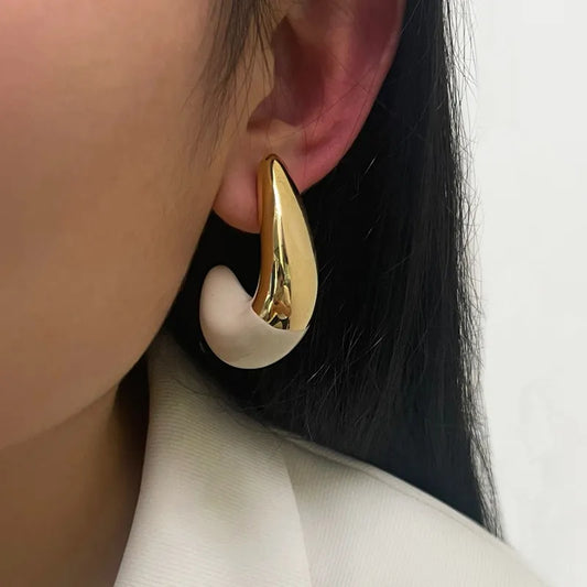 1 Pair Exaggerated Simple Style Geometric Enamel Copper 14K Gold Plated Ear Studs