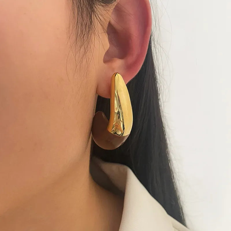 1 Pair Exaggerated Simple Style Geometric Enamel Copper 14K Gold Plated Ear Studs