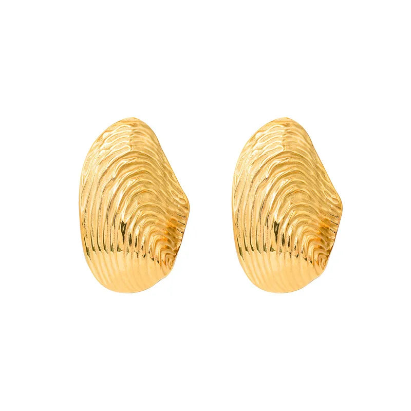 1 Pair French Style Simple Style Solid Color 304 Stainless Steel 18K Gold Plated Ear Studs