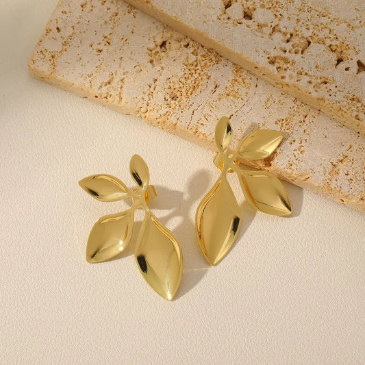 1 Pair French Style Sunflower Flower Plating Copper 18K Gold Plated Ear Studs