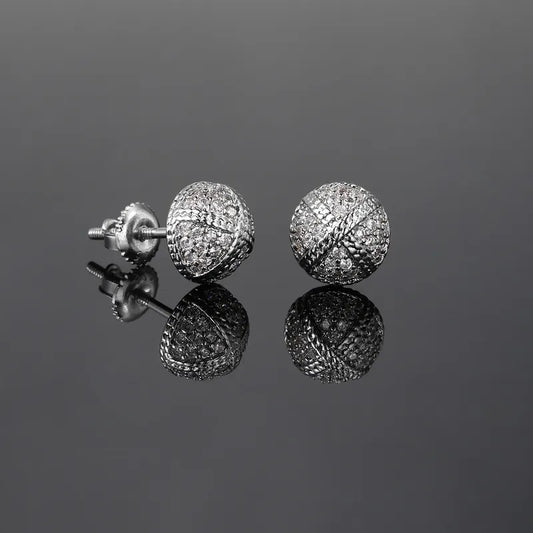 1 Pair Hip-Hop Solid Color Plating Inlay Copper Zircon White Gold Plated Gold Plated Ear Studs