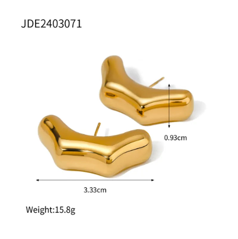 1 Pair IG Style Basic Classic Style Bamboo Solid Color Plating 316 Stainless Steel 18K Gold Plated Ear Studs