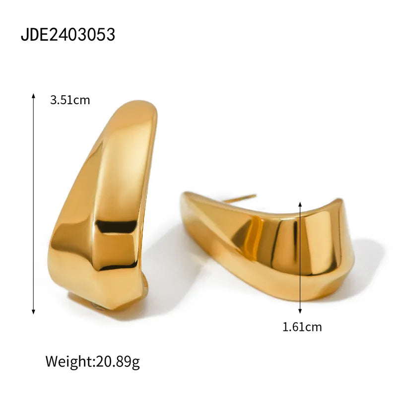 1 Pair IG Style Basic Classic Style Irregular Solid Color Plating 316 Stainless Steel 18K Gold Plated Drop Earrings