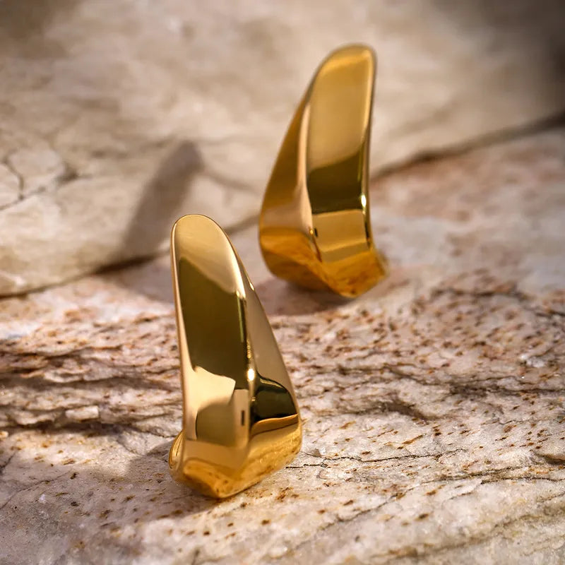 1 Pair IG Style Basic Classic Style Irregular Solid Color Plating 316 Stainless Steel 18K Gold Plated Drop Earrings