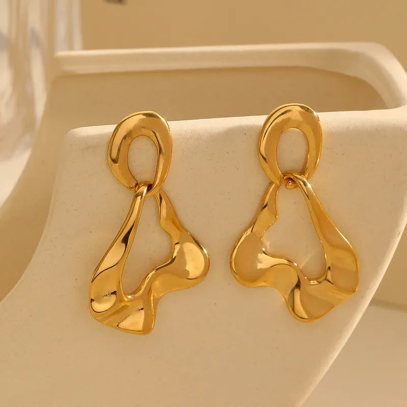 1 Pair IG Style Casual Classic Style Geometric Polishing 304 Stainless Steel 18K Gold Plated Drop Earrings