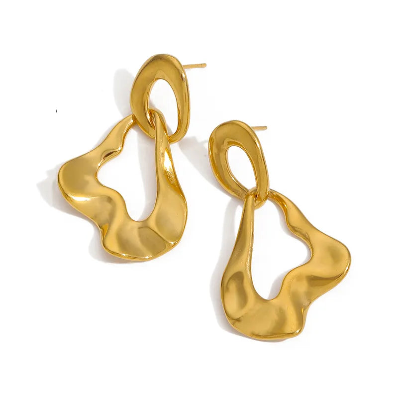 1 Pair IG Style Casual Classic Style Geometric Polishing 304 Stainless Steel 18K Gold Plated Drop Earrings