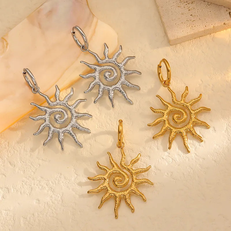 1 Pair IG Style Casual Classic Style Sun Polishing 304 Stainless Steel 18K Gold Plated Drop Earrings