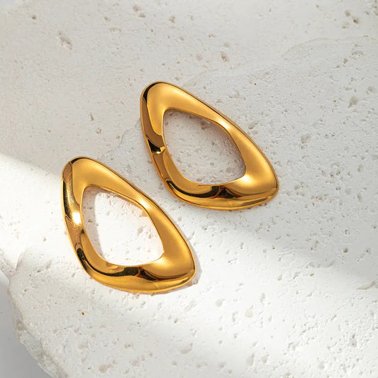 1 Pair IG Style Casual Vacation Irregular Solid Color Plating Hollow Out 304 Stainless Steel 14K Gold Plated Ear Studs