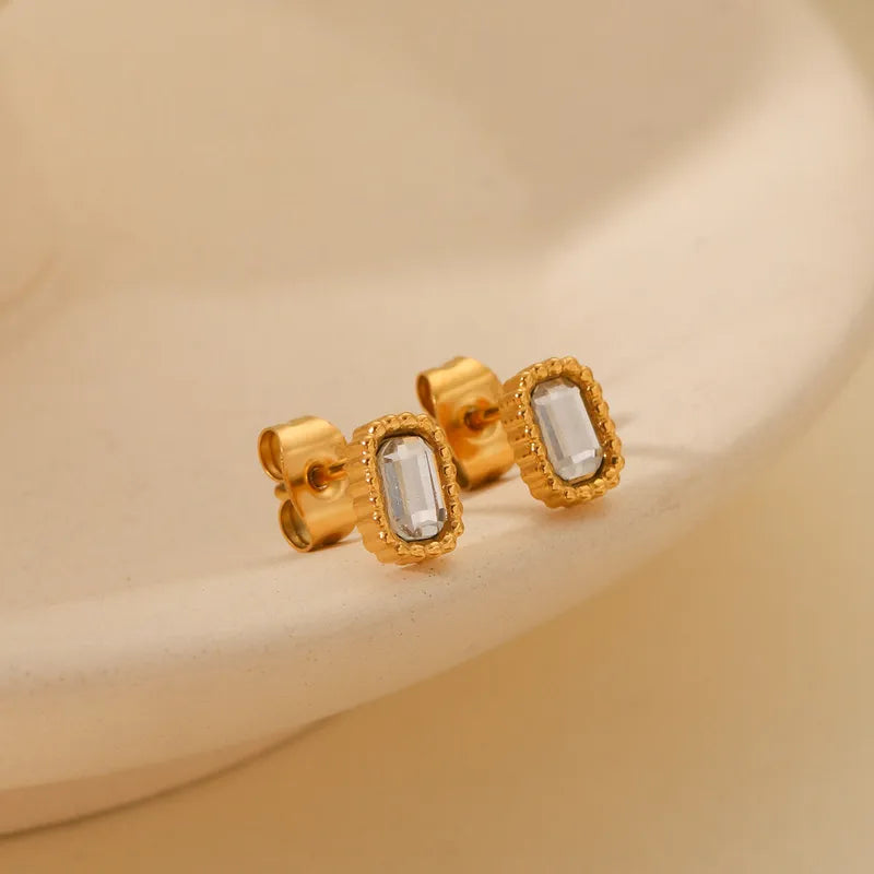 1 Pair IG Style Classic Style Artistic O-Shape 304 Stainless Steel 18K Gold Plated Ear Studs