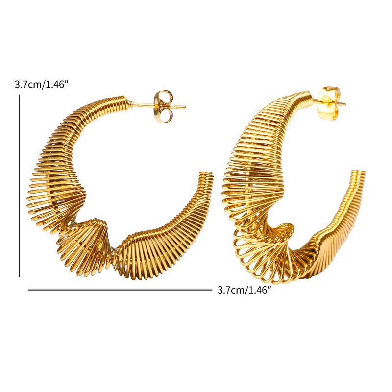 2pcs IG Style Classic Style C Shape Horns 304 Stainless Steel Ear Studs